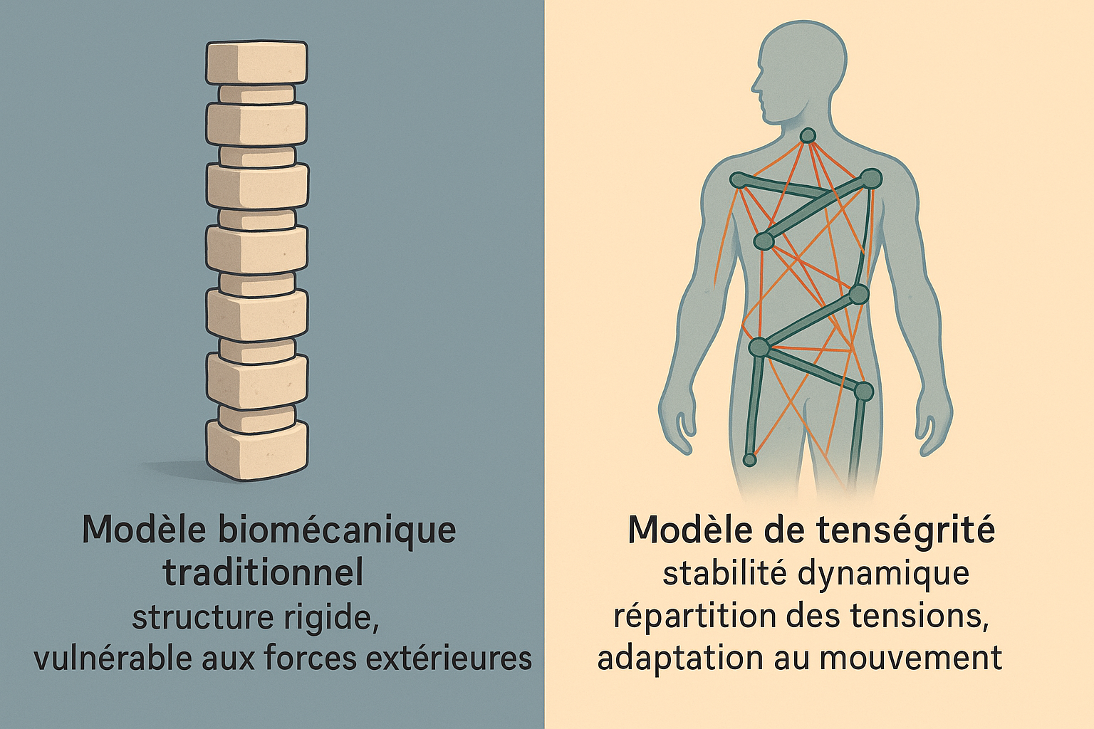 Le corps comme une structure de tenségrité